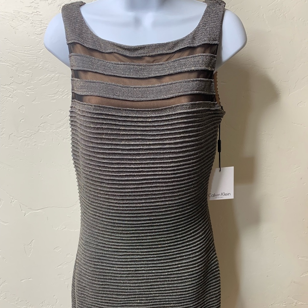 Calvin Klein Sleeveless tan dress